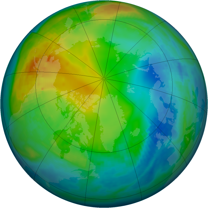 Arctic ozone map for 22 November 1979